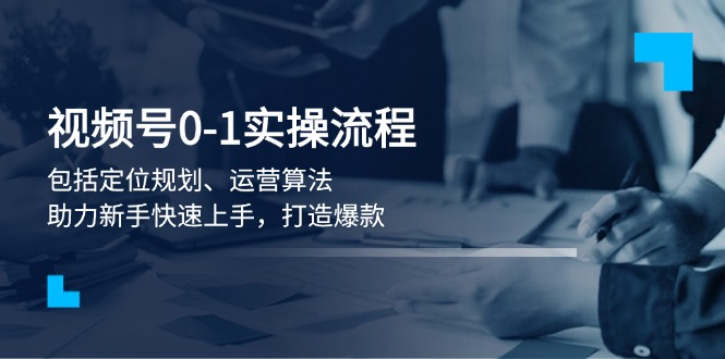 （13984期）视频号0-1实战流程，包括定位规划、运营算法，助力新手快速上手，打造爆款-极速网创