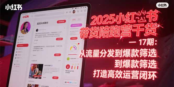（15193期）2025小红书带货陪跑营干货-17期：从流量分发到爆款筛选 打造高效运营闭环-极速网创