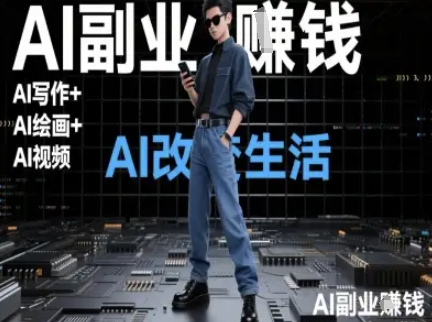 AI改变生活（Ai写作+AI绘画+Ai视频），AI副业挣钱-极速网创