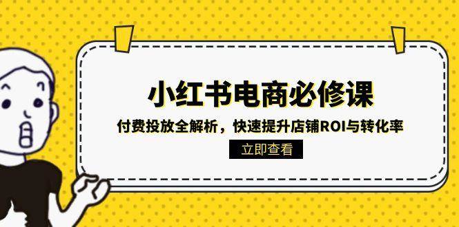 小红书电商必修课：付费投放全解析，快速提升店铺ROI与转化率-极速网创