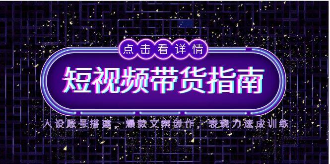 （14912期）2025短视频带货指南，人设账号搭建，爆款文案创作，表现力速成训练-极速网创