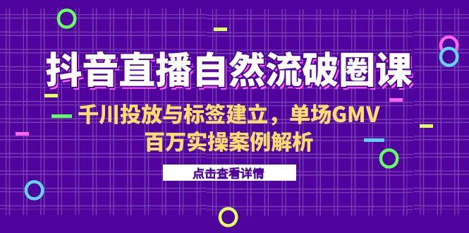 （15136期）抖音直播自然流破圈课-6月，千川投放与标签建立，单场GMV百万实操案例解析-极速网创