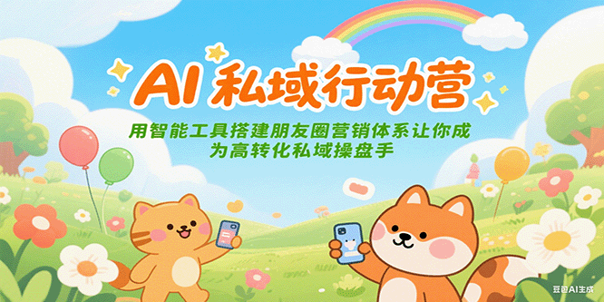 AI私域行动营：用智能工具搭建朋友圈营销体系让你成为高转化私域操盘手-极速网创