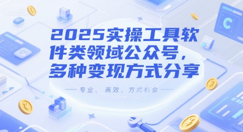 2025实操工具软件类领域公众号，多种变现方式分享-极速网创