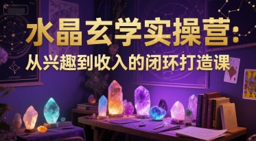 水晶玄学实操营：从兴趣到收入的闭环打造课-极速网创
