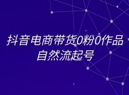 抖音电商带货0粉0作品自然流起号，抖音电商教程-极速网创