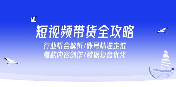 短视频带货全攻略，行业机会解析/账号精准定位/爆款内容创作/数据复盘优化-极速网创