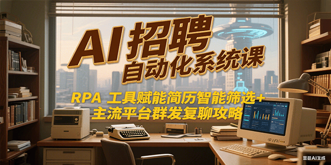 AI招聘自动化系统课，RPA工具赋能简历智能筛选+主流平台群发复聊全攻略-极速网创