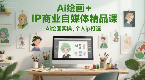 Ai绘画+IP商业自媒体精品课，Ai绘画实操，个人ip打造-极速网创