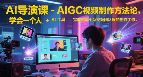 AI导演课-AIGC视频制作方法论，学会一个人+AI工具，完成如同小型视频团队般的创作工作，实现导演梦-极速网创