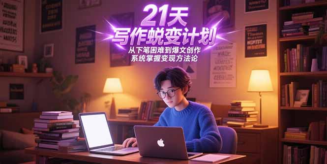 （15204期）21天写作蜕变计划，从下笔困难到爆文创作，系统掌握变现方法论-极速网创