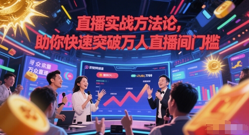 直播实战方法论，助你快速突破万人直播间门槛-极速网创