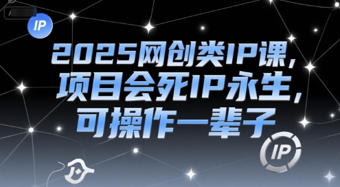 2025网创类IP课，项目会死IP永生，可操作一辈子-极速网创