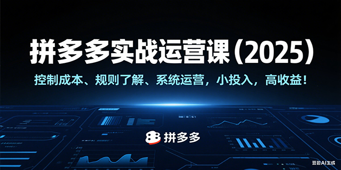 拼多多实战运营课（2025），控制成本、规则了解、系统运营，小投入，高收益！-极速网创