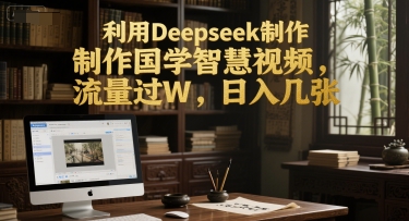 利用Deepseek制作国学智慧视频，流量过W，日入几张-极速网创