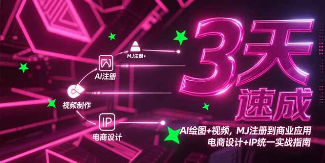 （15245期）3天速成AI绘图+视频，MJ注册到商业应用，电商设计+IP统一实战指南-极速网创