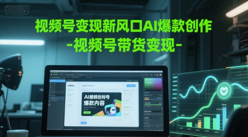 视频号变现新风口AI爆款创作-视频号带货变现-极速网创