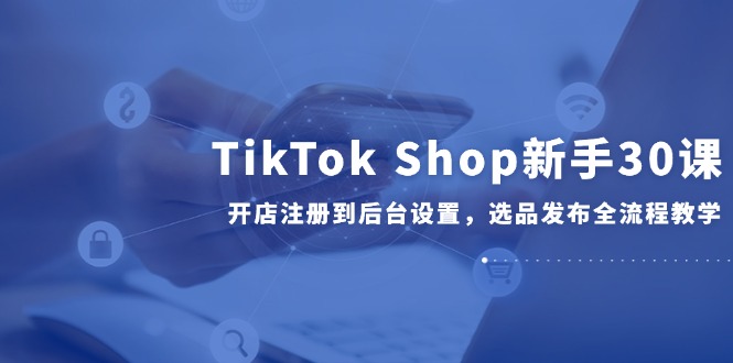 （14960期）TikTok Shop新手30课，开店注册到后台设置，选品发布全流程教学-极速网创
