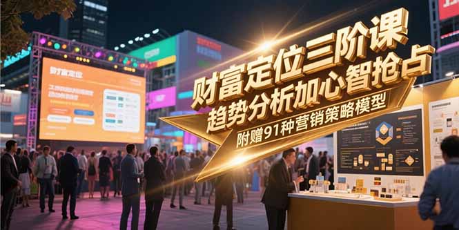 （15219期）财富定位三阶课，趋势分析加心智抢占，附赠91种营销策略模型-极速网创