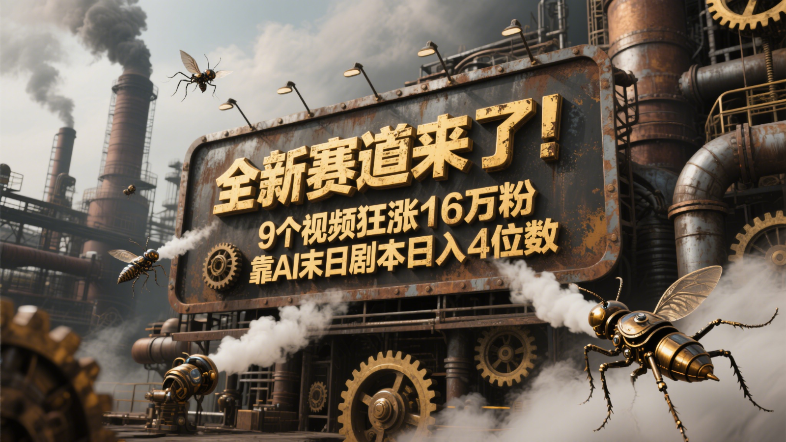 全新赛道来了！9个视频狂涨16万粉，靠AI末日剧本日入4位数，评论区爆肝追更！-极速网创
