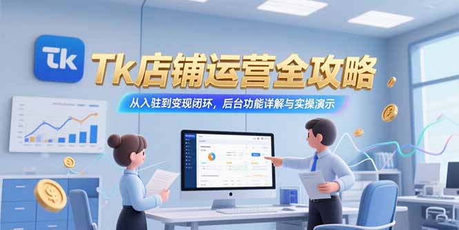 （15345期）Tk店铺运营全攻略，从入驻到变现闭环，后台功能详解与实操演示-极速网创