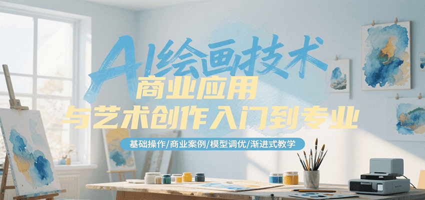 AI绘画技术商业应用与艺术创作入门到专业，基础操作/商业案例/模型调优/渐进式教学-极速网创