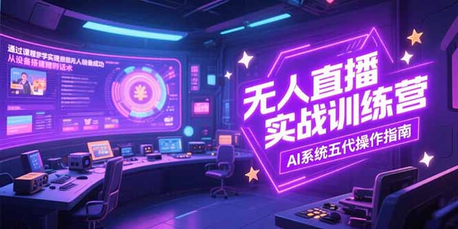 （15315期）无人直播实操训练营，从设备搭建到话术，AI系统五代操作指南(7月更新)-极速网创