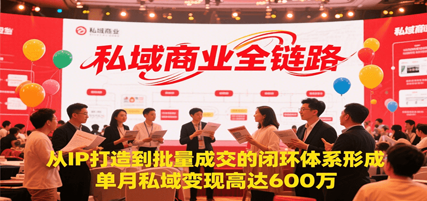 私域商业全链路，从IP打造到批量成交的闭环体系形成，单月私域变现600万-极速网创