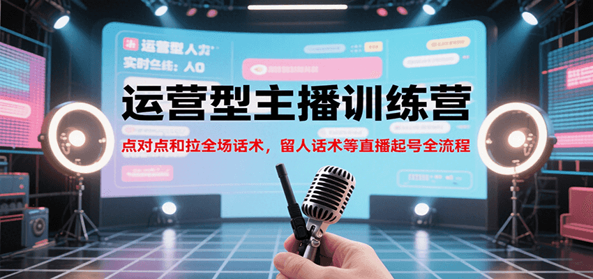 运营型主播训练营，点对点和拉全场话术，留人话术等直播起号全流程（更新7月）-极速网创