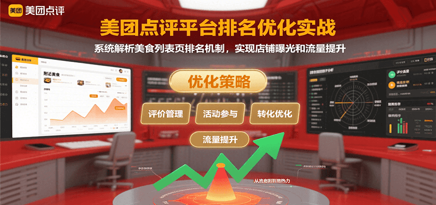 美团点评平台排名优化实战，系统解析美食列表页排名机制，实现店铺曝光和流量提升-极速网创