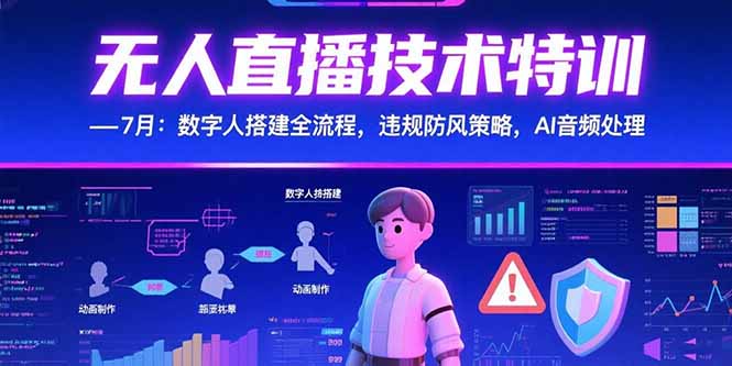 （15448期）无人直播技术特训-7月：数字人搭建全流程，违规防风策略，AI音频处理-极速网创