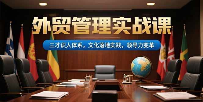 （15380期）外贸管理实战课，三才识人体系，文化落地实践，领导力变革-极速网创