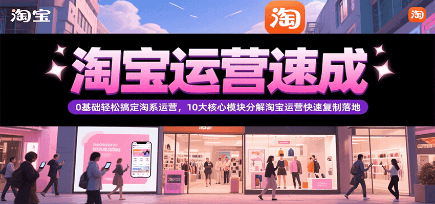 淘宝运营速成，0基础轻松搞定网店运营，10大核心模块分解快速复制落地（更新）-极速网创