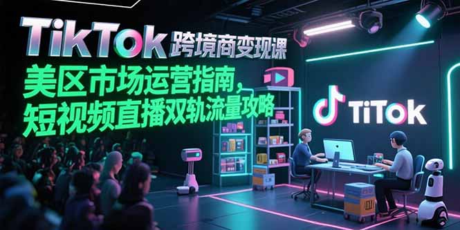 （15344期）TikTok跨境电商变现课，美区市场运营指南，短视频直播双轨流量攻略-极速网创