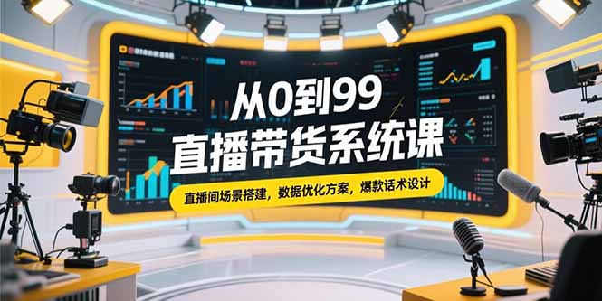 （15362期）从0到99直播带货系统课，直播间场景搭建，数据优化方案，爆款话术设计-极速网创