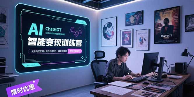 （15389期）AI智能变现训练营，ChatGPT写作变现，电影解说制作，图文带货方法论-极速网创