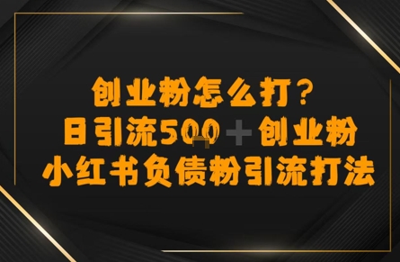 创业粉怎么打？小红书负债粉引流打粉，日引流500+精准创业粉-极速网创