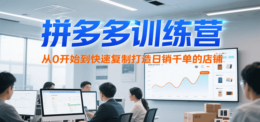 拼多多训练营，从0开始到快速复制打造日销千单的店铺（更新7月）-极速网创