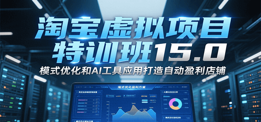 淘宝虚拟项目特训班15.0，模式优化和AI工具应用打造自动盈利店铺-极速网创