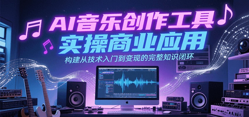 AI音乐创作工具实操商业应用，构建从技术入门到变现的完整知识闭环-极速网创