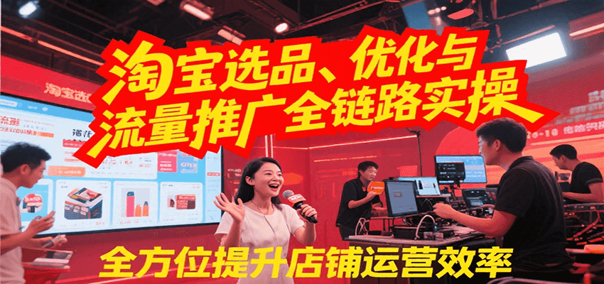 淘宝选品、优化与流量推广全链路实操，全面提升店铺运营效率-极速网创