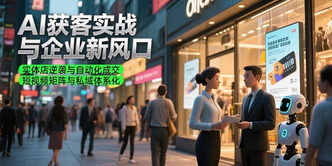（15348期）AI获客实战与企业新风口，实体店逆袭与自动化成交 短视频矩阵与私域体系化-极速网创