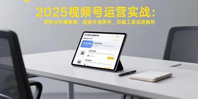 （15505期）2025视频号运营实战：零粉丝开播策略，橱窗开通条件，剪辑工具深度解析-极速网创