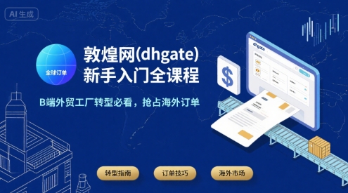 敦煌网(dhgate)新手入门全课程，B端外贸工厂转型必看，抢占海外订单-极速网创