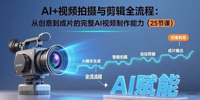 （15612期）AI+视频拍摄与剪辑全流程：从创意到成片的完整AI视频制作能力（25节课）-极速网创