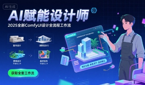 AI赋能设计师， 2025全新comfyui设计全流程工作流 ，室内-建筑-景观-美术，零基础直接上手-极速网创
