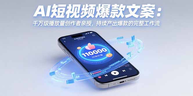（15569期）AI短视频爆款文案：千万级播放量创作者亲授，持续产出爆款的完整工作流-极速网创