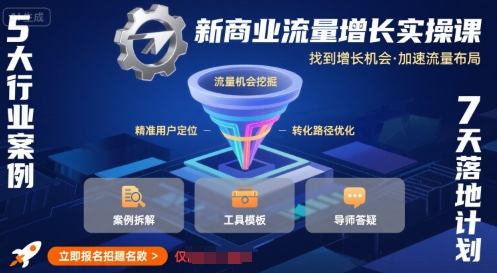 新商业流量增长实操课，找到增长机会，加速流量布局-极速网创