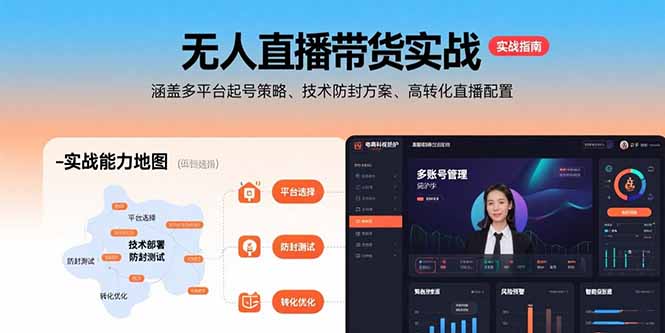 （15622期）无人直播带货实战，涵盖多平台起号策略、技术防封方案、高转化直播配置-极速网创
