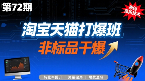 淘宝天猫打爆班原创高阶技术第72期，非标品干爆-极速网创